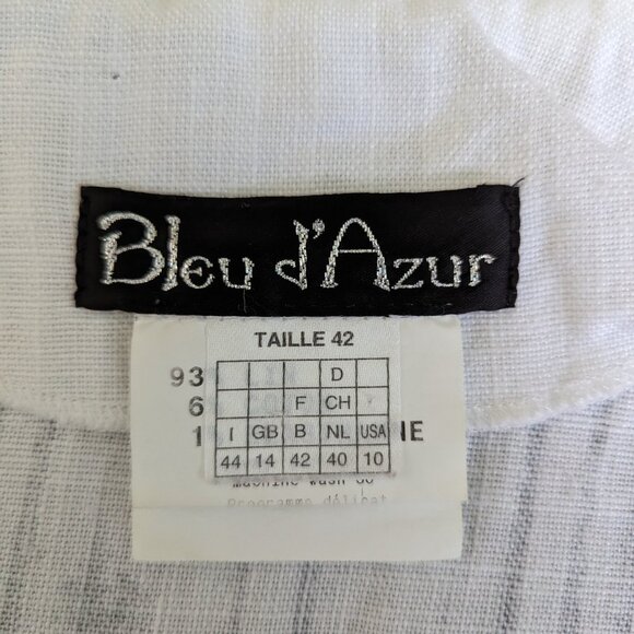 Beautiful linen white jacket with a grey print and a zipper - Picture 8 of 10